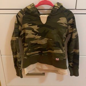 Army sweatshirt with gold sparkly accents